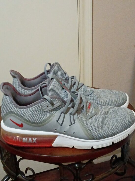 Nike Other - Nike Air Max Sequent 3 Mens Sz 10.5 Grey University Red Running Shoe 921694-060